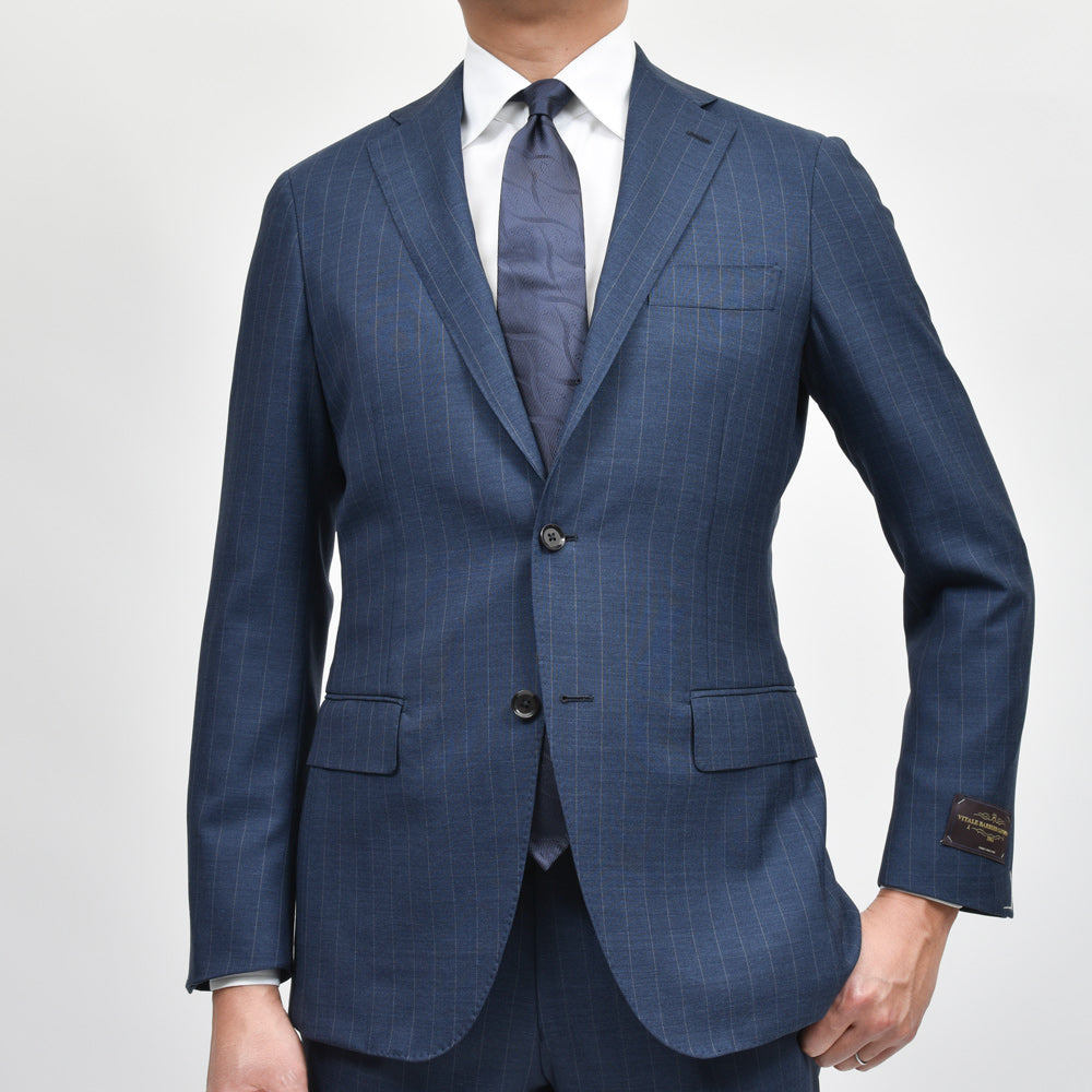 guji(グジ) ウールトロピカルピンストライプ3B1プリーツスーツ (MADE BY RING JACKET / VITALE BARBERIS CANONICOファブリック使用)【春/夏】1