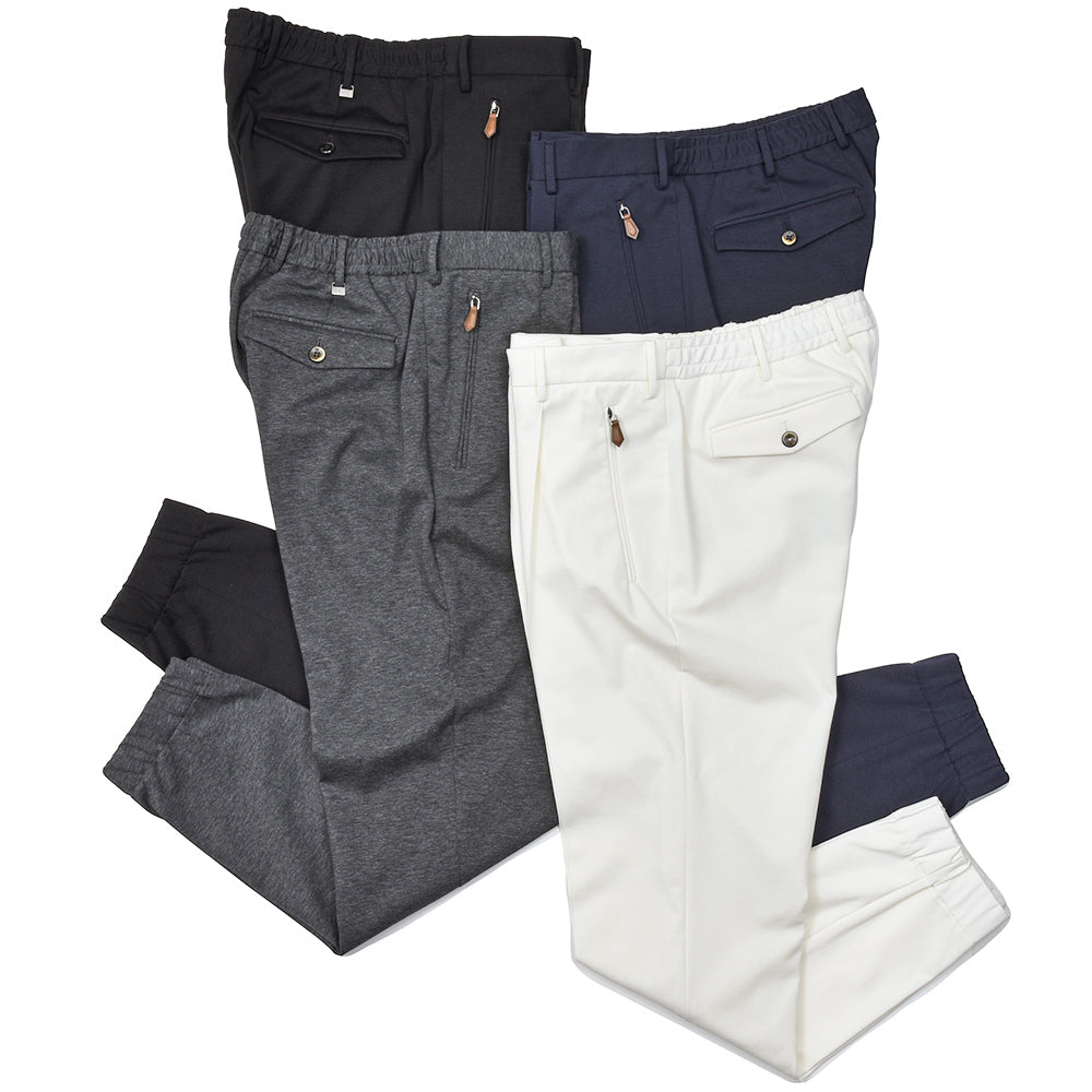 PT TORINO ピーティー トリノ NEW BERLIN サマージャージー ストレッチ 1プリーツ ハーフシャーリング リブパンツ SOFT FIT/VD02