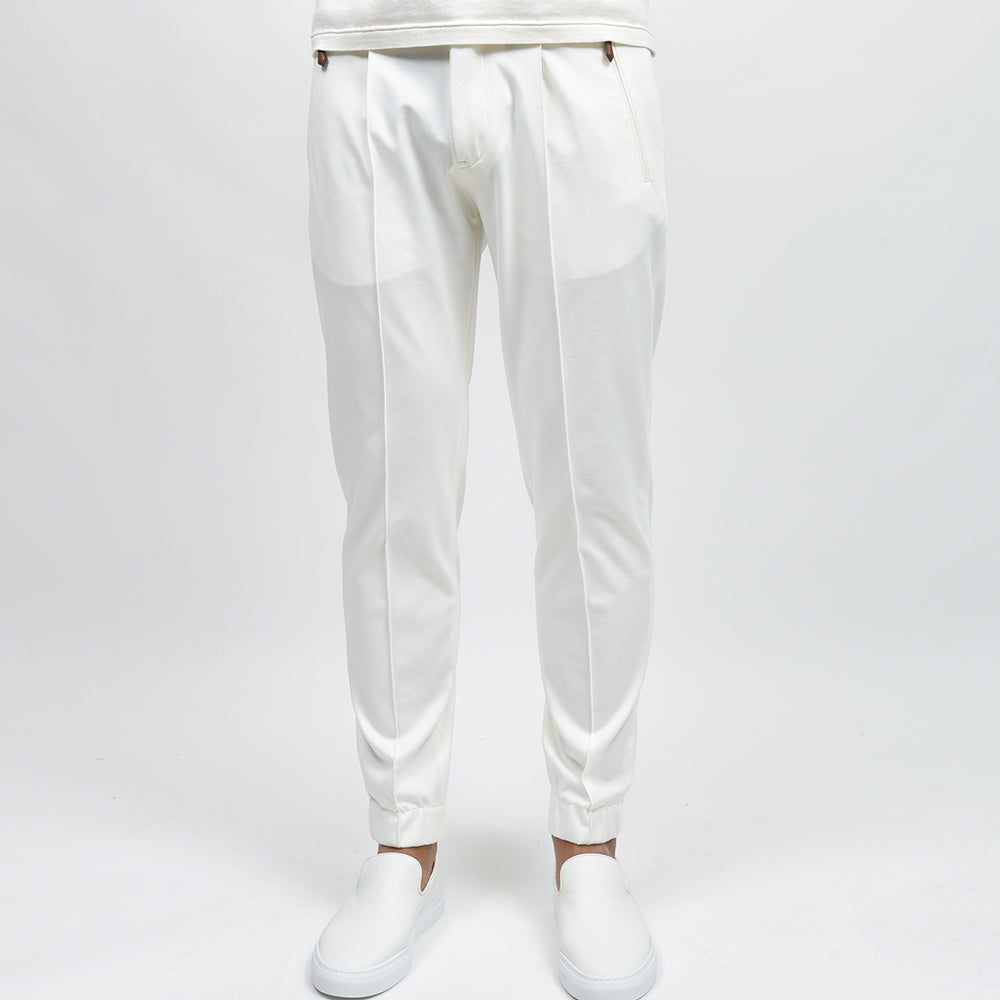 PT TORINO ピーティー トリノ NEW BERLIN サマージャージー ストレッチ 1プリーツ ハーフシャーリング リブパンツ SOFT FIT/VD02