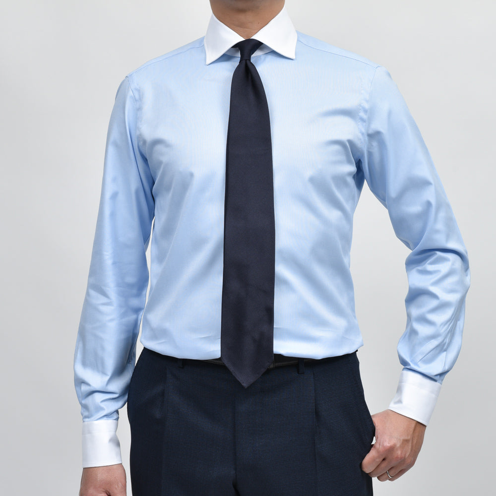BARBA(バルバ) コットンピンオックスクレリックシャツ / ワイド (406) 11155200052
