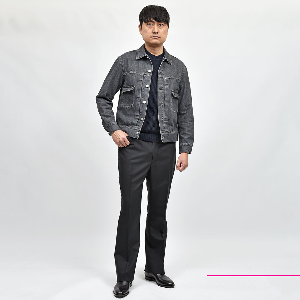 Jeanik ジーニック コットン ウォッシュド 2ndタイプ Gジャン ブラックデニムジャケット