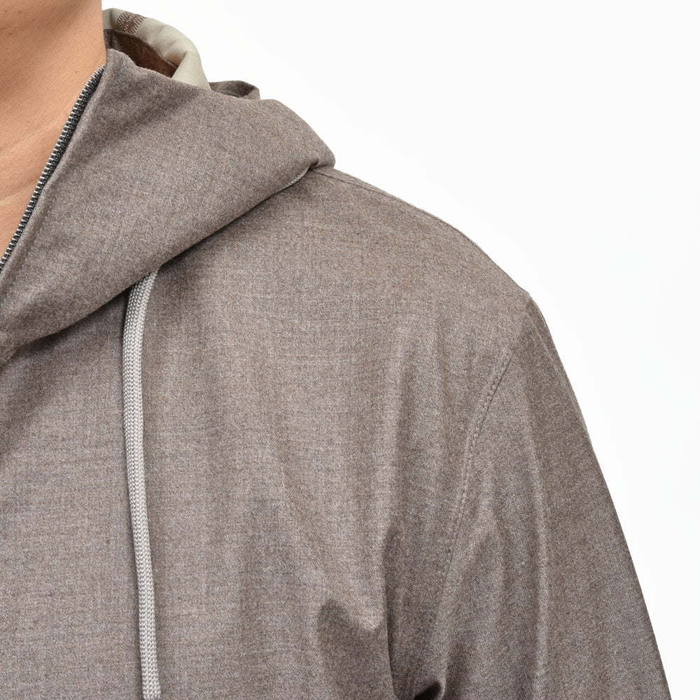 HERNO(ヘルノ) Loro Piana RAIN SYSTEM ウールシルクサキソニーフーディーブルゾン GI000454U-33441