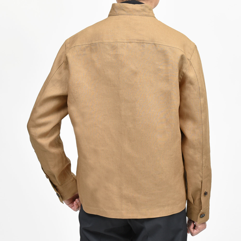 CARUSO(カルーゾ) OVERSHIRTオーバーシャツ アイリッシュリネンスタンドカラーショートジャケット MS21G