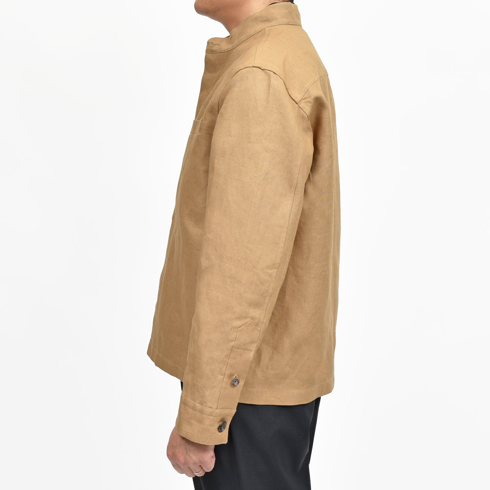 CARUSO(カルーゾ) OVERSHIRTオーバーシャツ アイリッシュリネンスタンドカラーショートジャケット MS21G