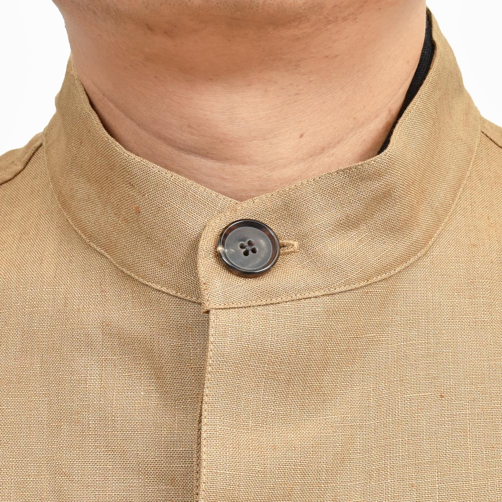 CARUSO(カルーゾ) OVERSHIRTオーバーシャツ アイリッシュリネンスタンドカラーショートジャケット MS21G