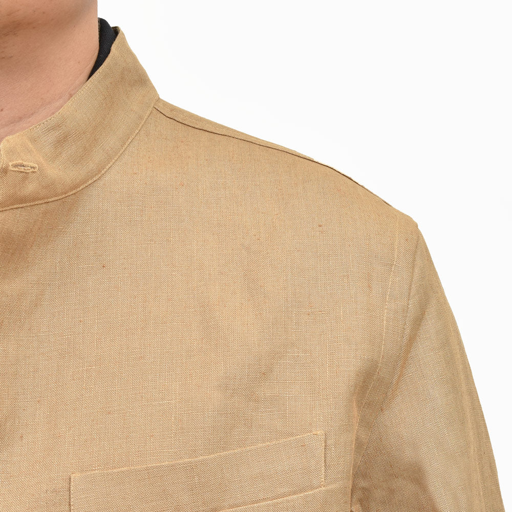 CARUSO(カルーゾ) OVERSHIRTオーバーシャツ アイリッシュリネンスタンドカラーショートジャケット MS21G