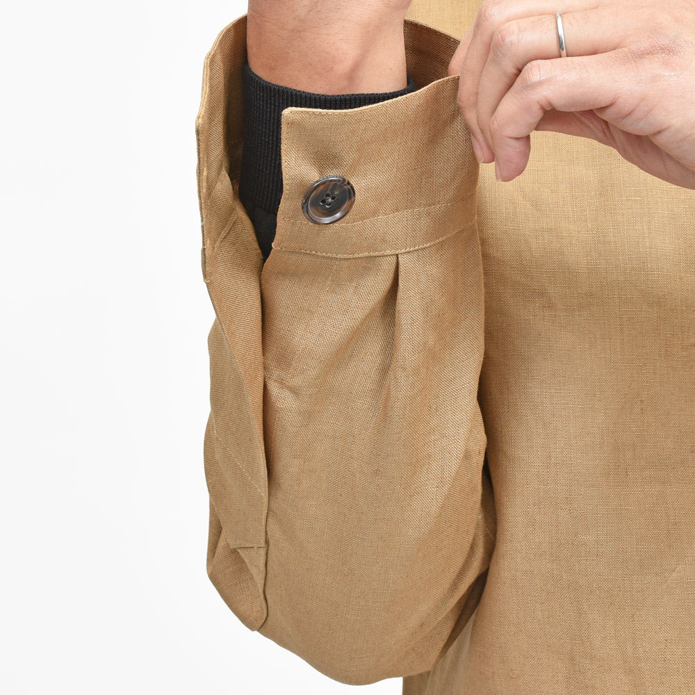 CARUSO(カルーゾ) OVERSHIRTオーバーシャツ アイリッシュリネンスタンドカラーショートジャケット MS21G
