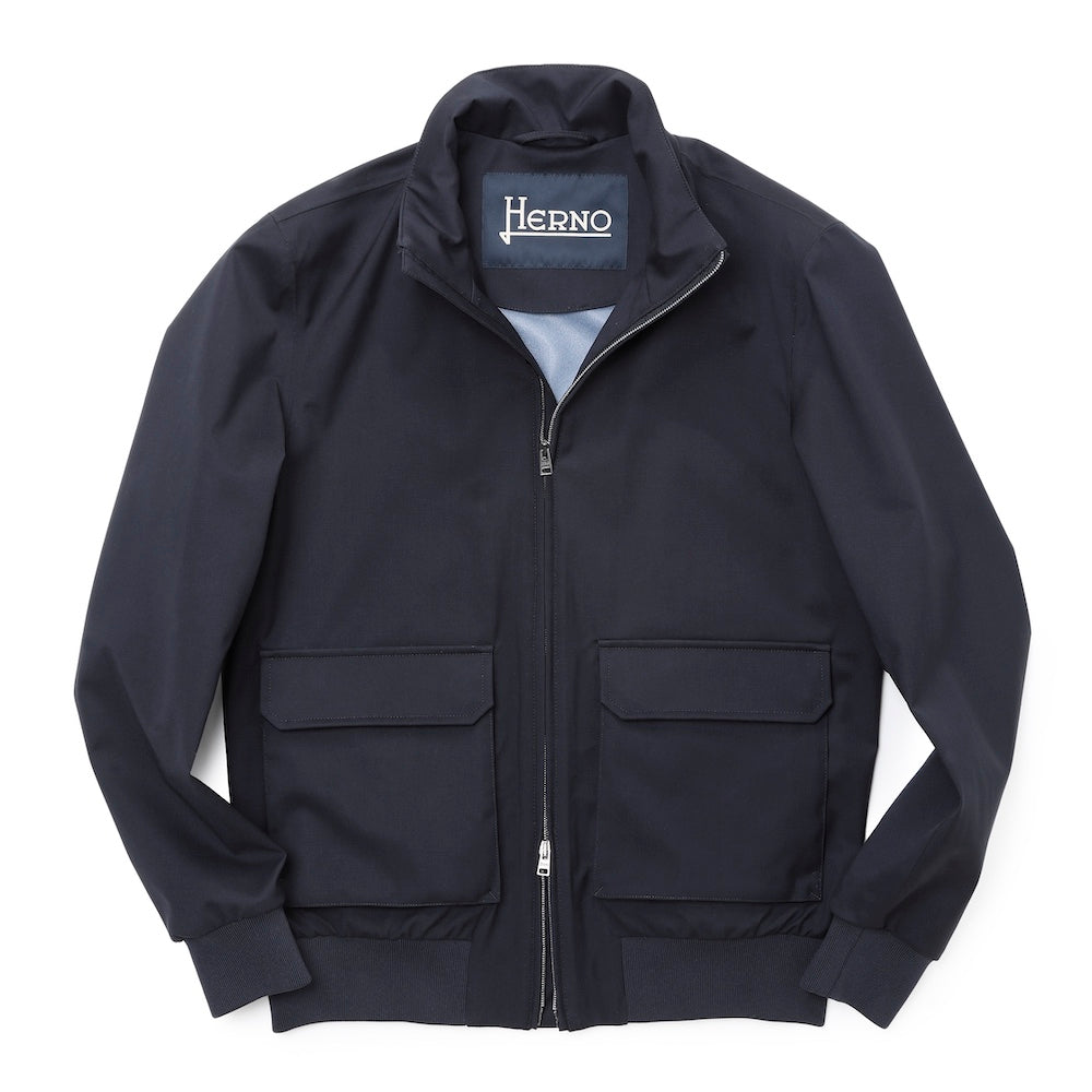ヘルノ / 3レイヤーウール スタンドカラー ジップアップ ブルゾン(Loro Piana STORM SYSTEM)/GI000410U-33410/ネイビー