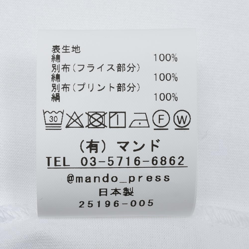 mando(マンド) コットンプリントクルーネックS/Sカットソー 25196-004