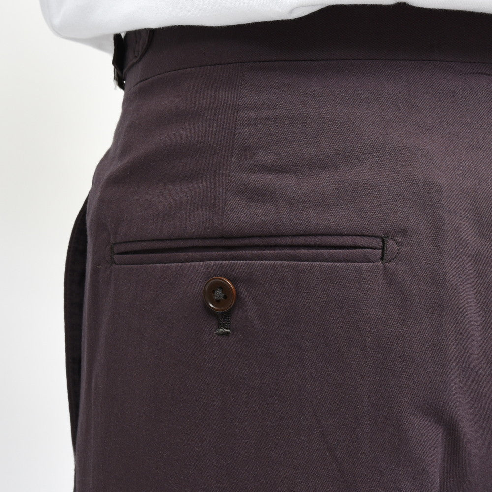 garoh(ガロウ) pants03 コットンリネンツイル1プリーツサイドアジャスターテーパードパンツ