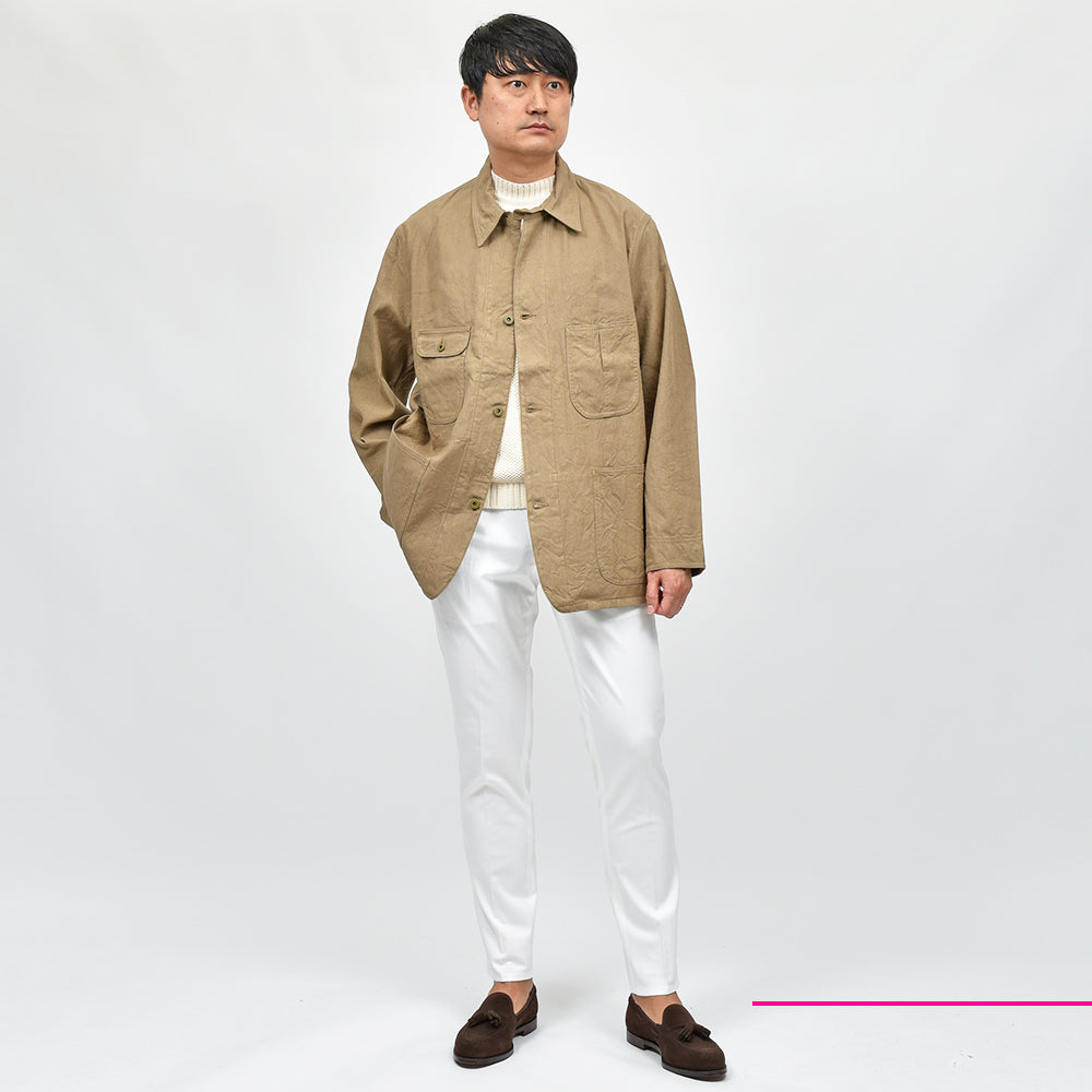 COHERENCE コヒーレンス JACKSON リネン コットン LINEN/COTTON CHEVRON ワークジャケット