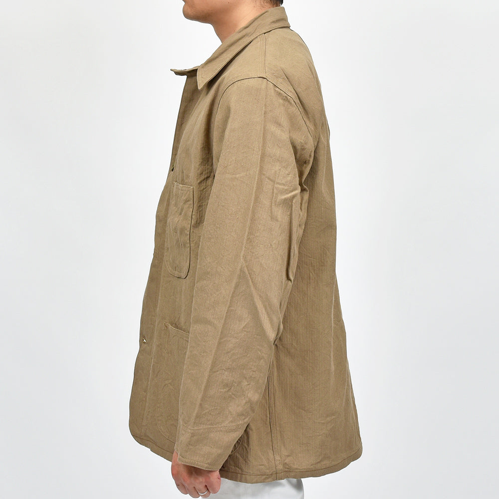COHERENCE コヒーレンス JACKSON リネン コットン LINEN/COTTON CHEVRON ワークジャケット