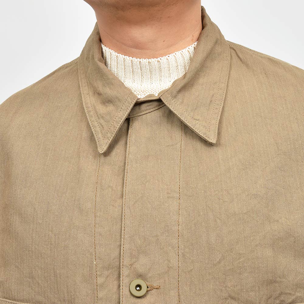 COHERENCE コヒーレンス JACKSON リネン コットン LINEN/COTTON CHEVRON ワークジャケット