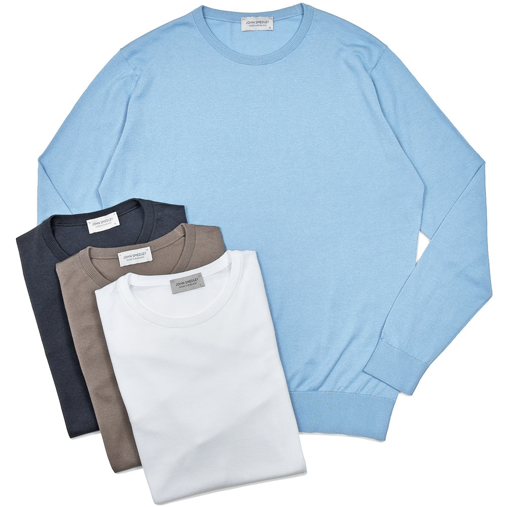 JOHN SMEDLEY ジョンスメドレー DAVID シーアイランドコットン 30ゲージ クルーネックニット MODERN FIT