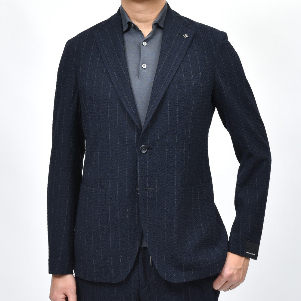 TAGLIATORE(タリアトーレ) DAKARダカール ウールストレッチシアサッカーチョークストライプ2Bシングルジャケット 120134 17051600054