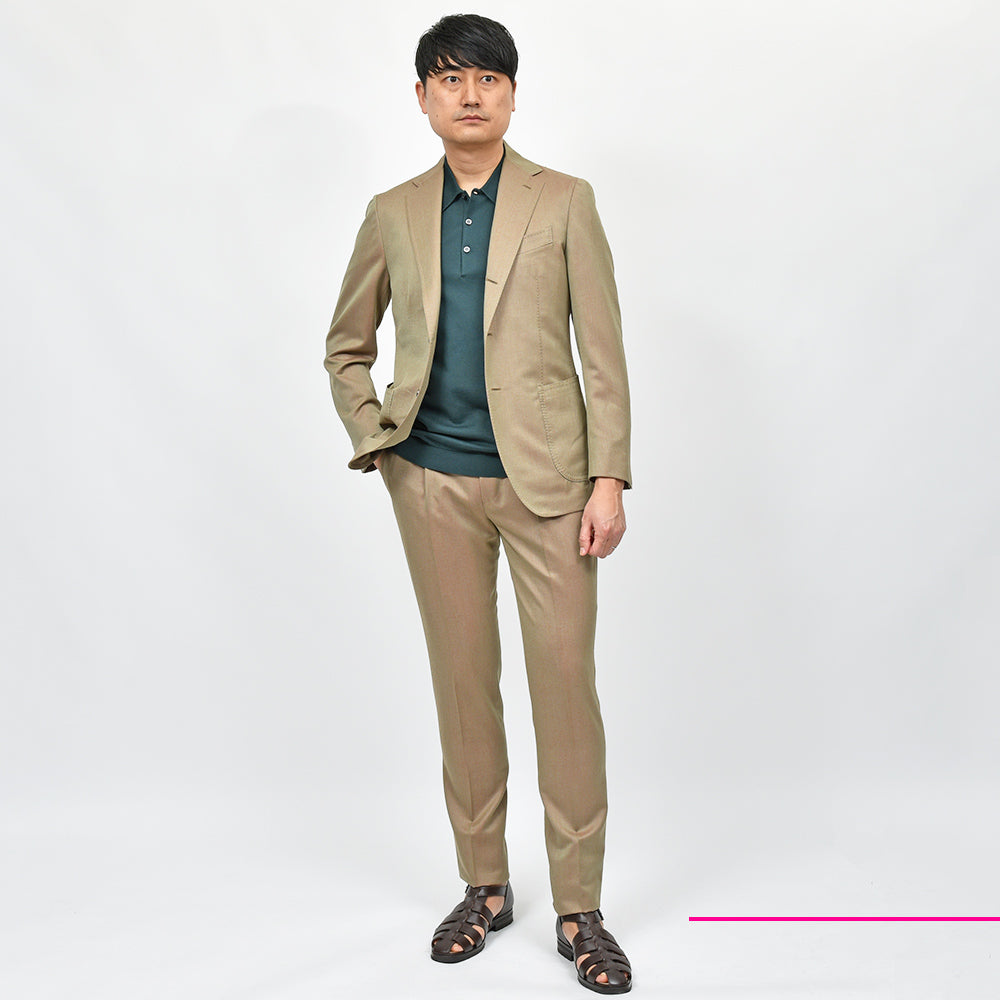 STILE LATINO スティレ ラティーノ VINCENZO ウール コットン ソラーロ 1プリーツ シングル3Bスーツ