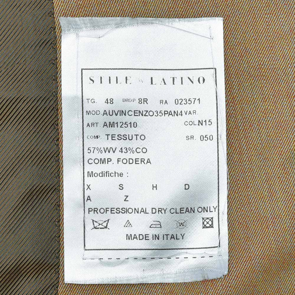 STILE LATINO スティレ ラティーノ VINCENZO ウール コットン ソラーロ 1プリーツ シングル3Bスーツ