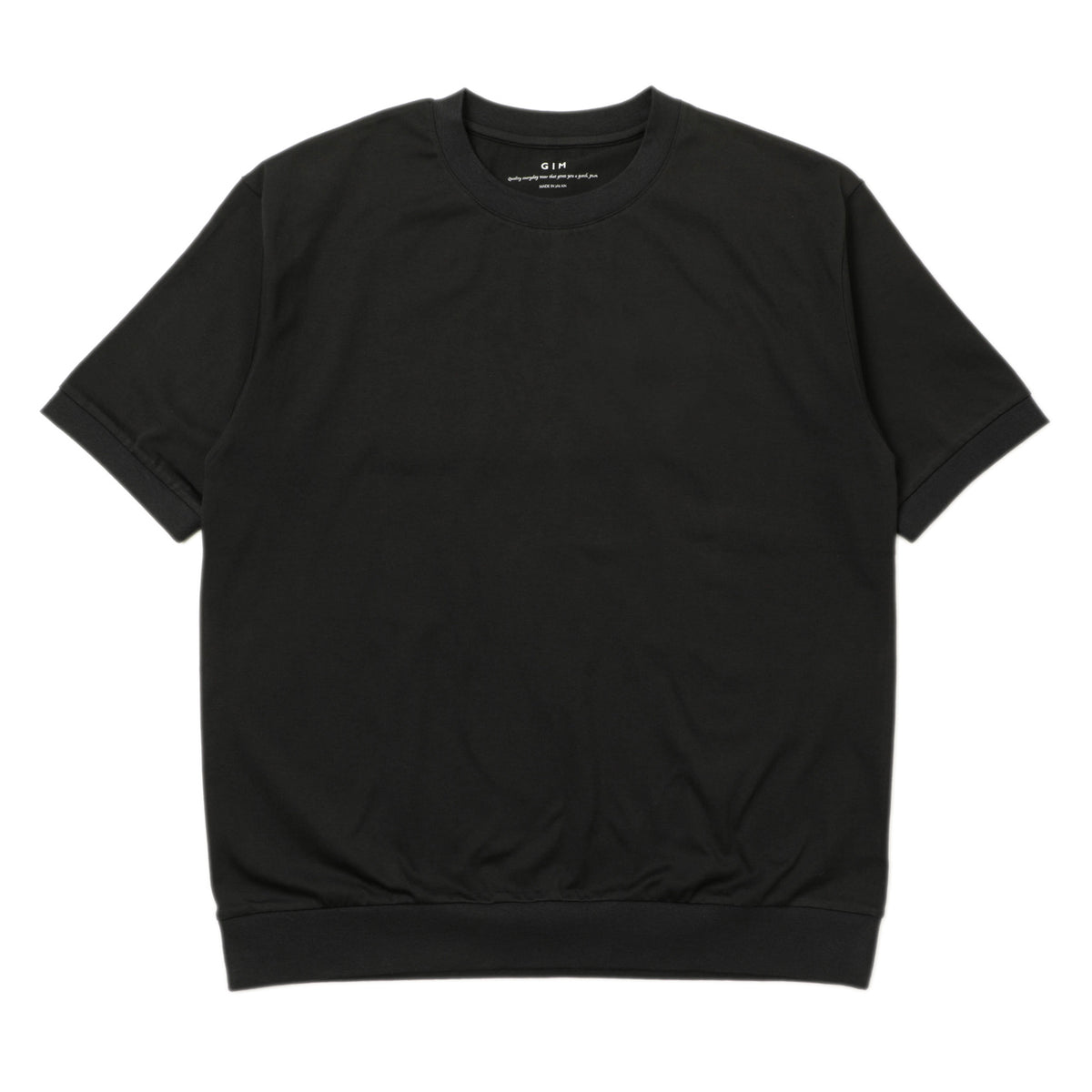ジム / アメリカンシーアイランドコットン クルーネック リブ切り替えTシャツ / 速乾 消臭 / 25238559 / 005 ブラック