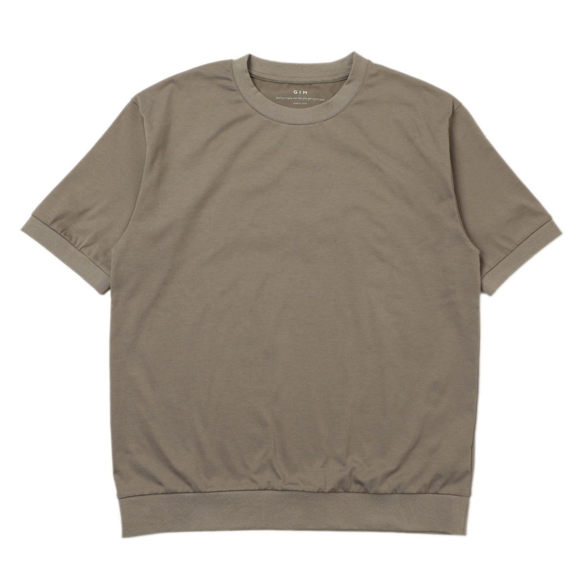 ジム / アメリカンシーアイランドコットン クルーネック リブ切り替えTシャツ / 速乾 消臭 / 25238559 / 004 チャコールグレー