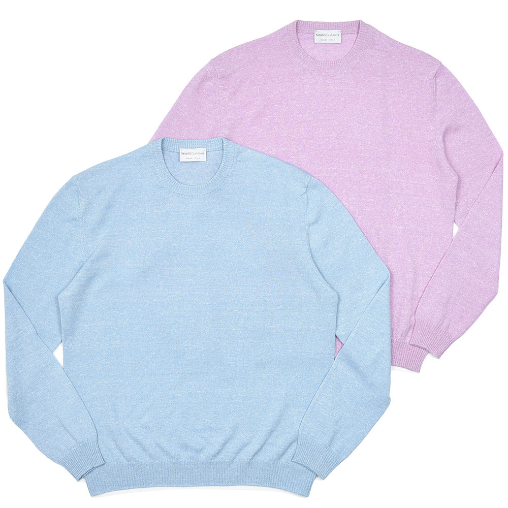 Settefili Cashmere セッテフィーリ カシミア カシミヤ リネン ミドルゲージ クルーネックニット