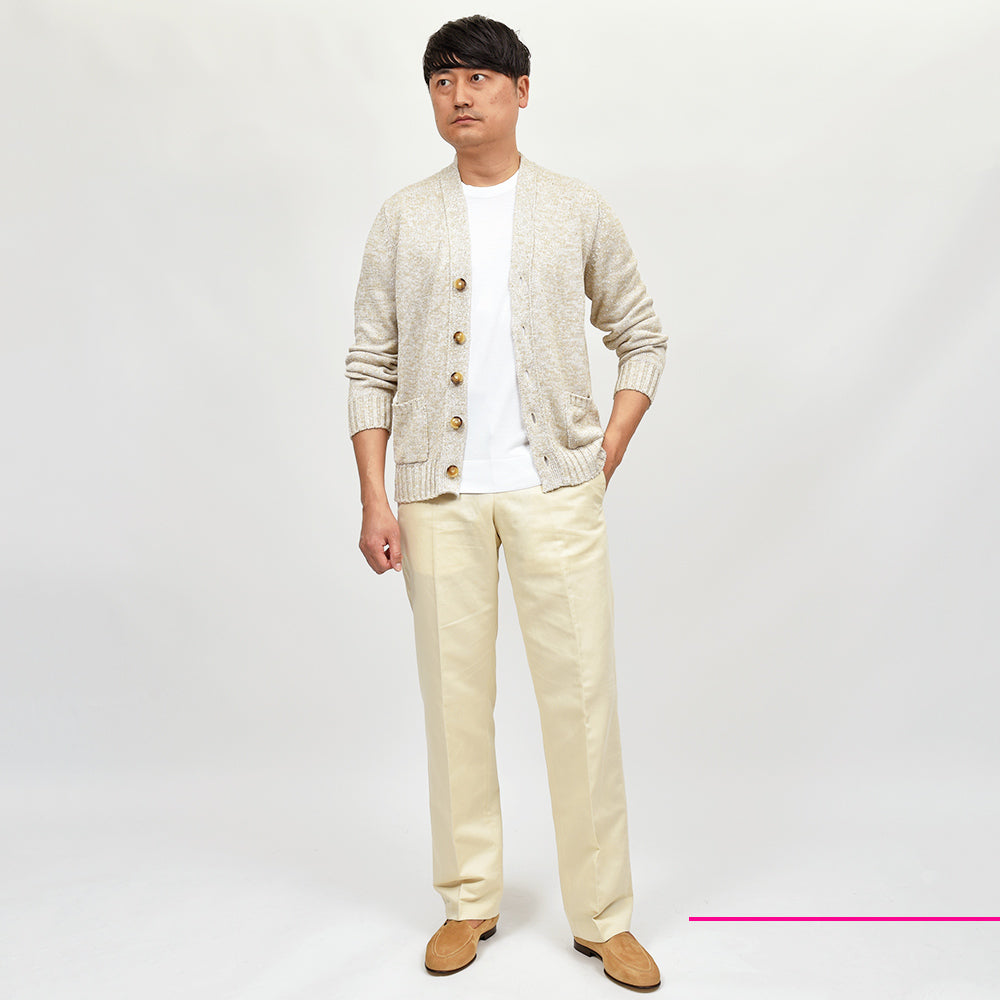 Settefili Cashmere セッテフィーリ カシミア リネンコットンレーヨンナイロン メランジ ニット カーディガン