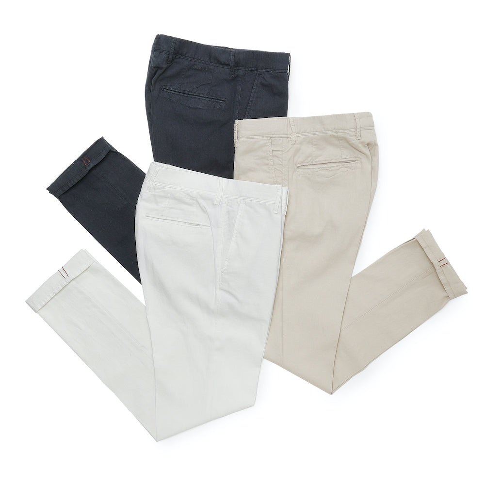インコテックス / ストレッチ コットン&リネン バスケット ノープリーツ パンツ/INCOTEX SLACKS/SLIM FIT/18S100 90809