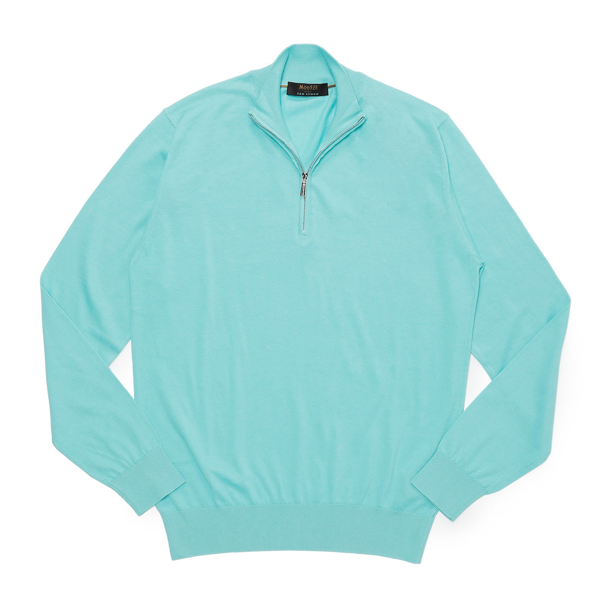 ムーレー / シーアイランドコットン ハーフジップ ニット/ATLANTE-SI5/CARIBIAN TURQUOISE