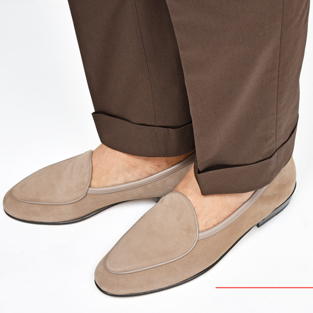 BAUDOIN & LANGE(ボードイン アンド ランジ) ラムスエードプレーンローファー SAGAN CLASSIC LOFER SUEDE(レザーソール)