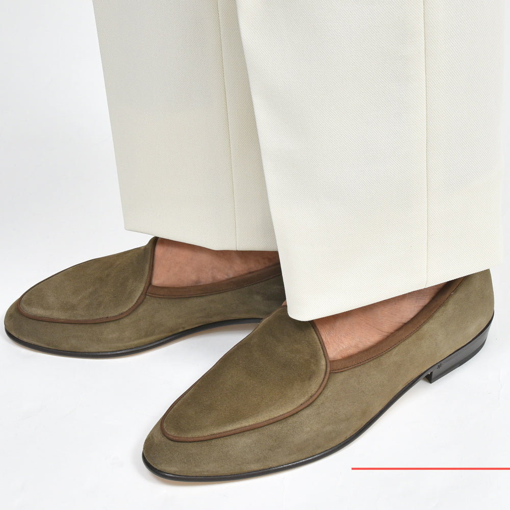 BAUDOIN & LANGE(ボードイン アンド ランジ) ラムスエードプレーンローファー SAGAN CLASSIC LOFER SUEDE(レザーソール)