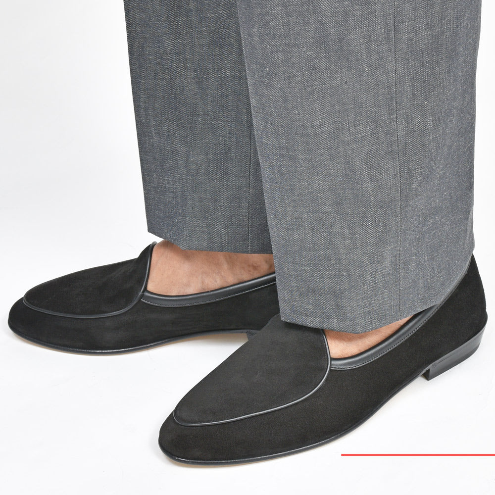 BAUDOIN & LANGE(ボードイン アンド ランジ) ラムスエードプレーンローファー SAGAN CLASSIC LOFER SUEDE(レザーソール)
