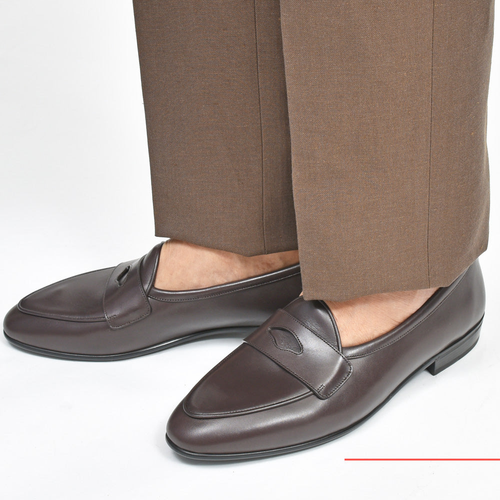 BAUDOIN & LANGE(ボードイン アンド ランジ) カーフレザーペニーローファー SAGAN CLASSIC GINKGO CALF(ラバーソール)