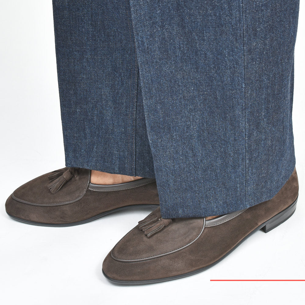 BAUDOIN & LANGE(ボードイン アンド ランジ) ラムスエードタッセルローファー SAGAN TASSEL LOFER SUEDE(ラバーソール)