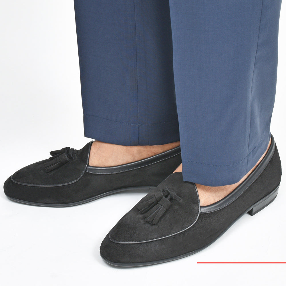 BAUDOIN & LANGE(ボードイン アンド ランジ) ラムスエードタッセルローファー SAGAN TASSEL LOFER SUEDE(ラバーソール)