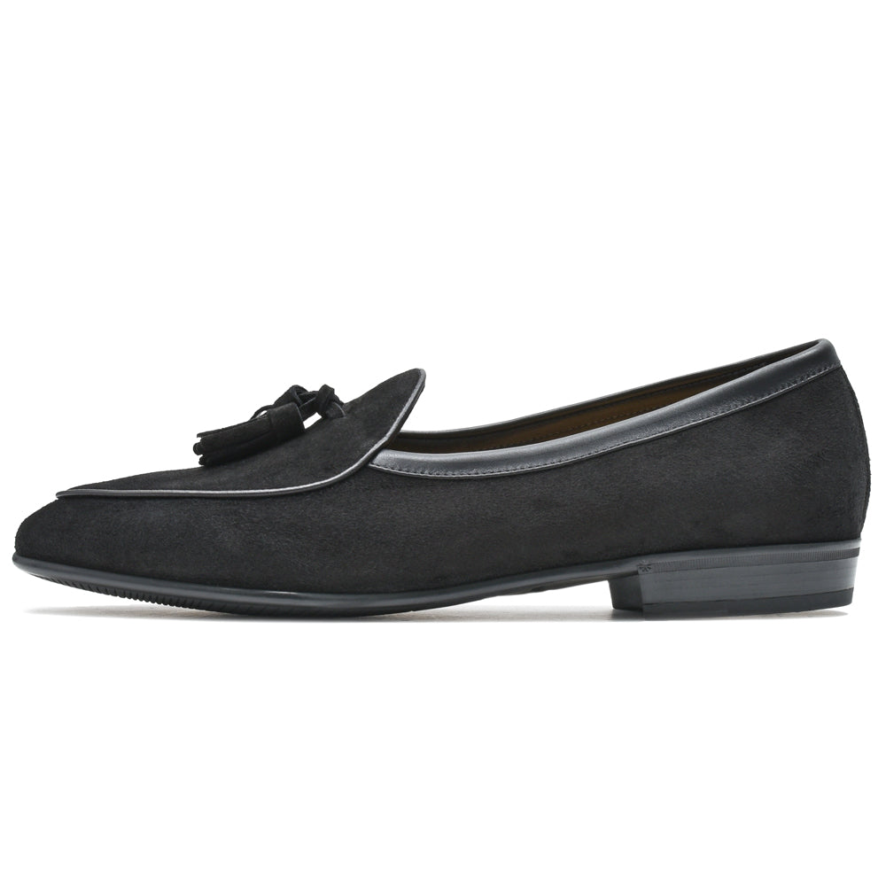 BAUDOIN & LANGE(ボードイン アンド ランジ) ラムスエードタッセルローファー SAGAN TASSEL LOFER SUEDE(ラバーソール)