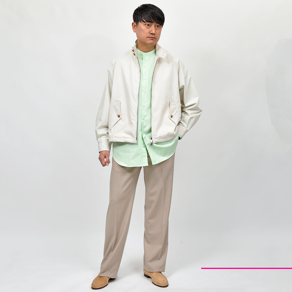 APPLETREES アップルツリーズ OPEN TRAVELER SHIRTS コットン ポプリン バンドカラーシャツ