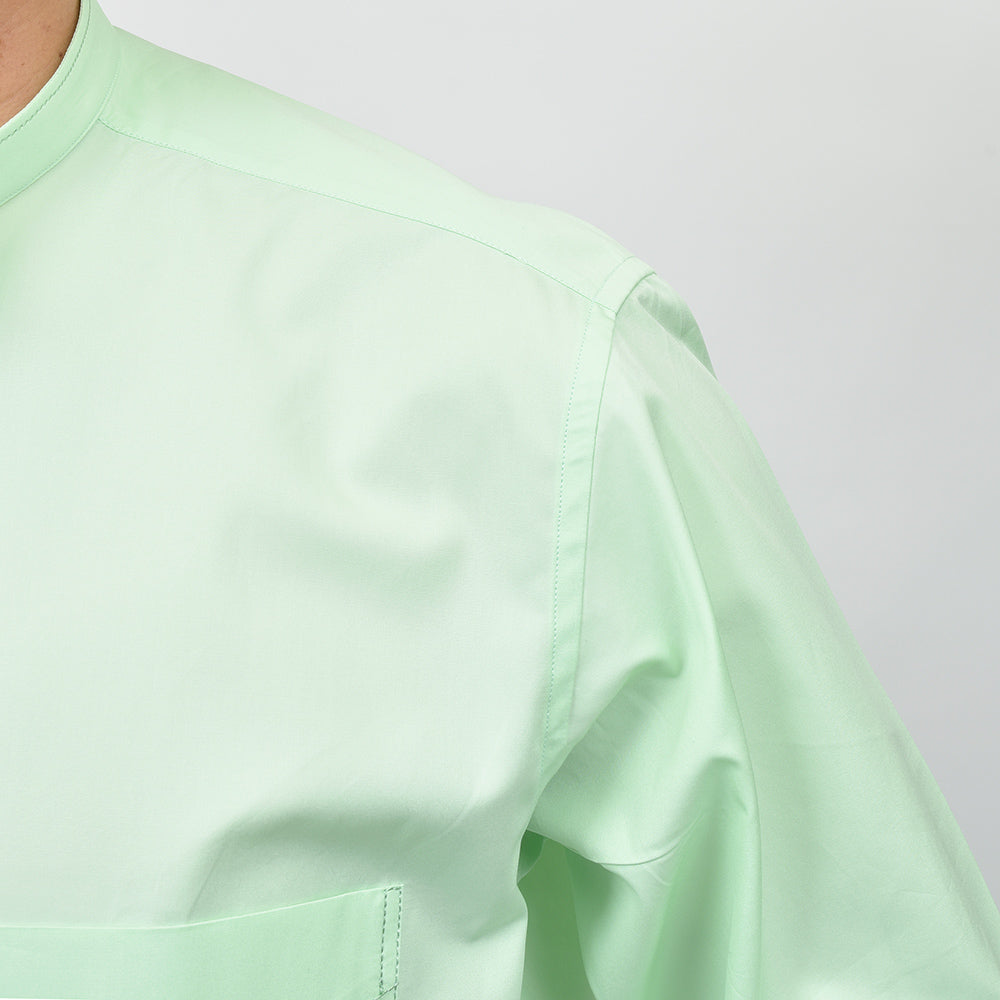 APPLETREES アップルツリーズ OPEN TRAVELER SHIRTS コットン ポプリン バンドカラーシャツ