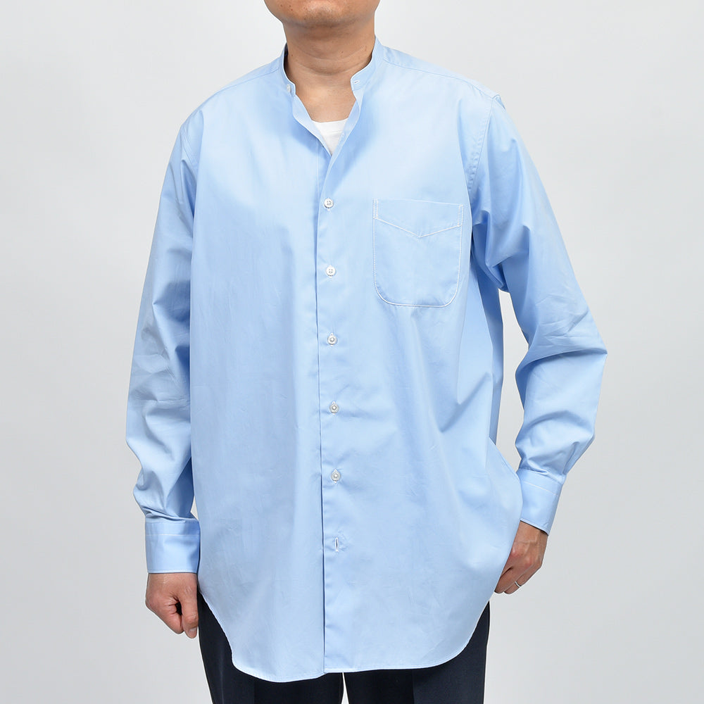 APPLETREES アップルツリーズ OPEN TRAVELER SHIRTS コットン ポプリン バンドカラーシャツ