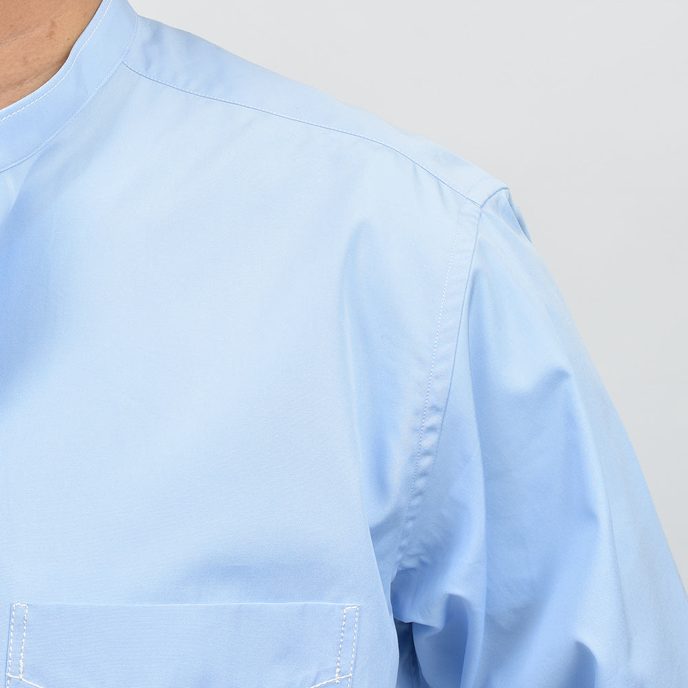 APPLETREES アップルツリーズ OPEN TRAVELER SHIRTS コットン ポプリン バンドカラーシャツ