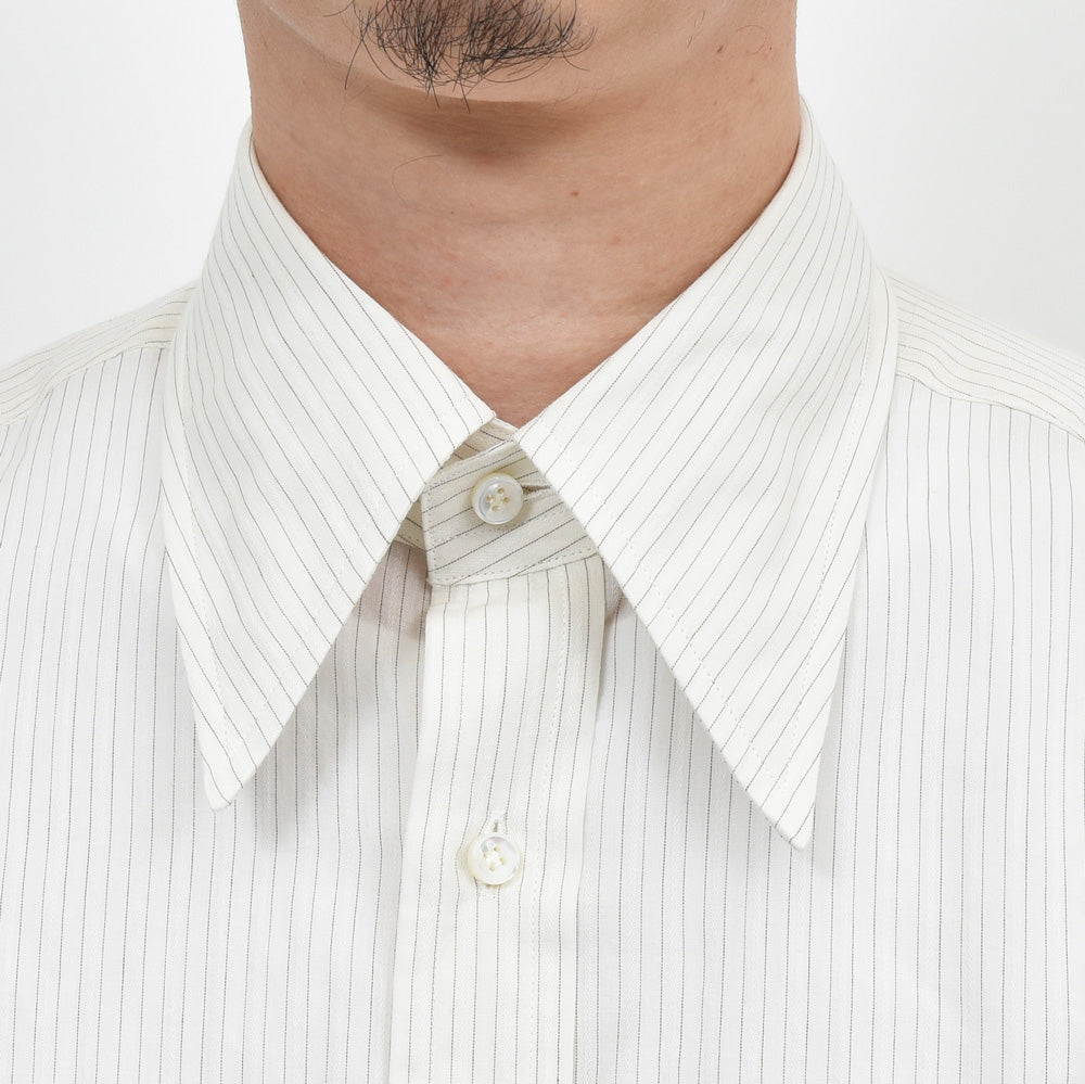 HUSBANDS(ハズバンズ) コットンストライプワイドカラーシャツ H12E CBCTL CONCWT