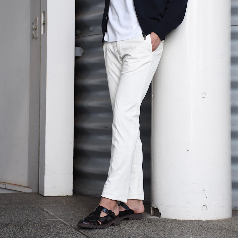 インコテックス / ストレッチ コットンライトギャバ ノープリーツ パンツ/INCOTEX SLACKS/SLIM FIT/18S100 9664A