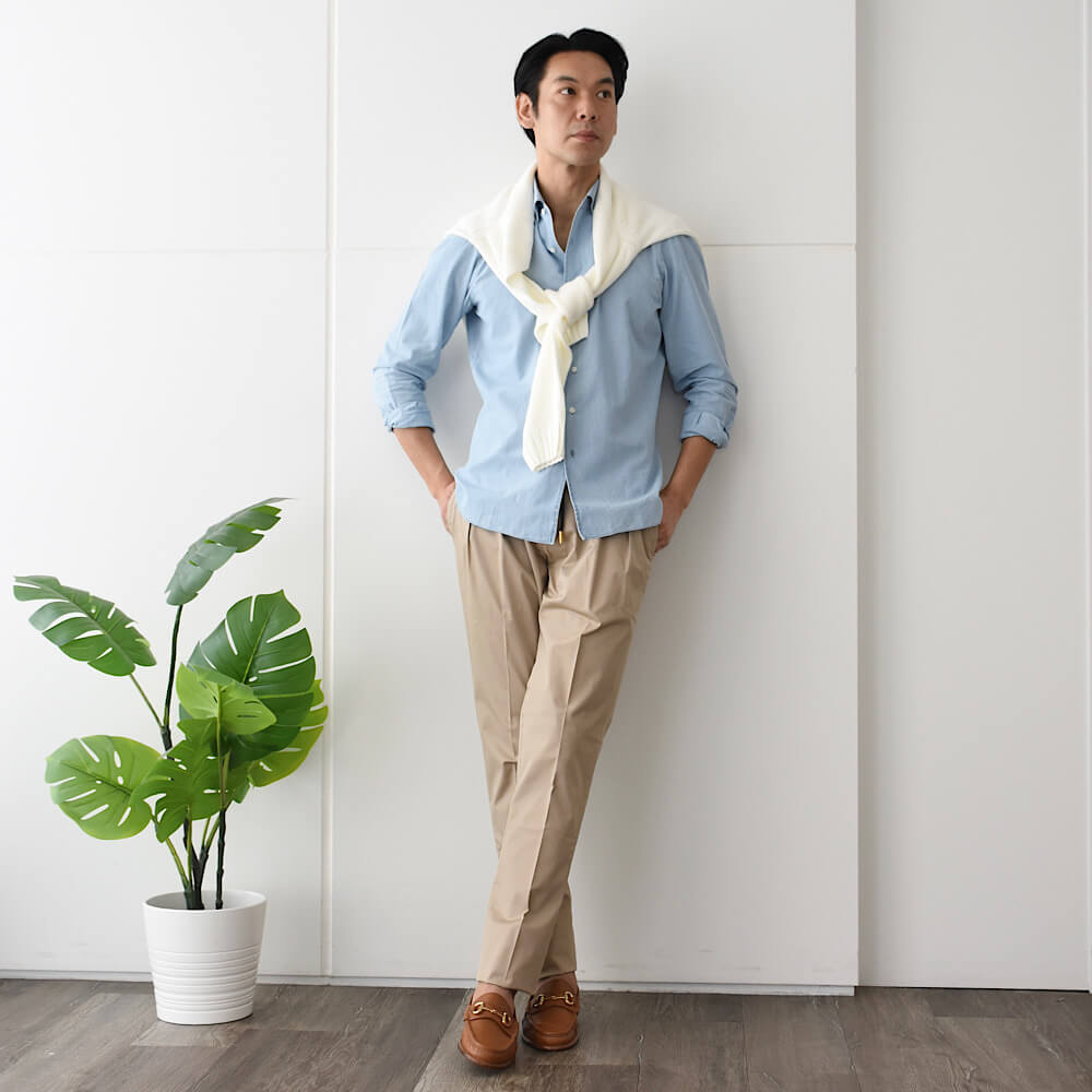 ベルウィッチ / BR別注 ストレッチコットン 2プリーツ リラックスパンツ/SCOTCH RELAX_GOLD/CK1790X