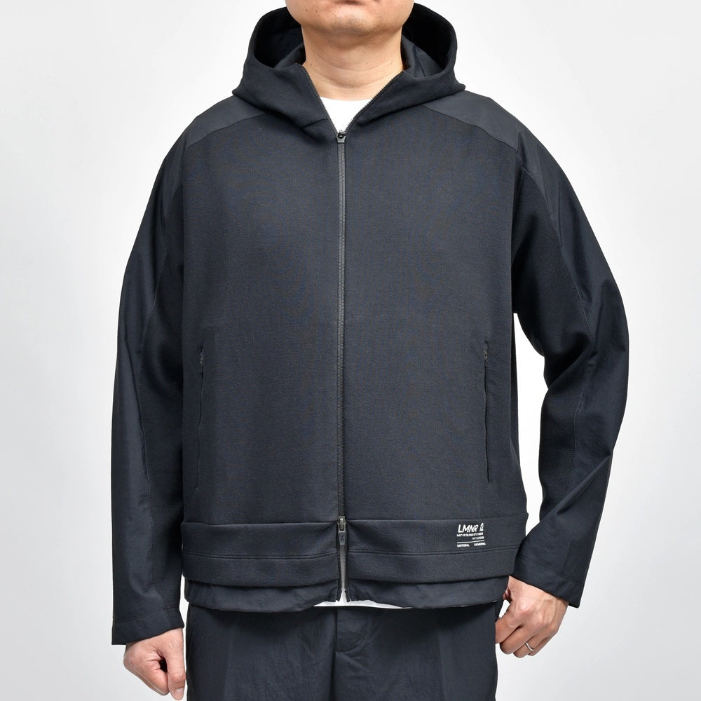 HERNO(ヘルノ) Laminarラミナー コットンジャージ×ナイロンタスランジップフーディー JC00019UL/56015