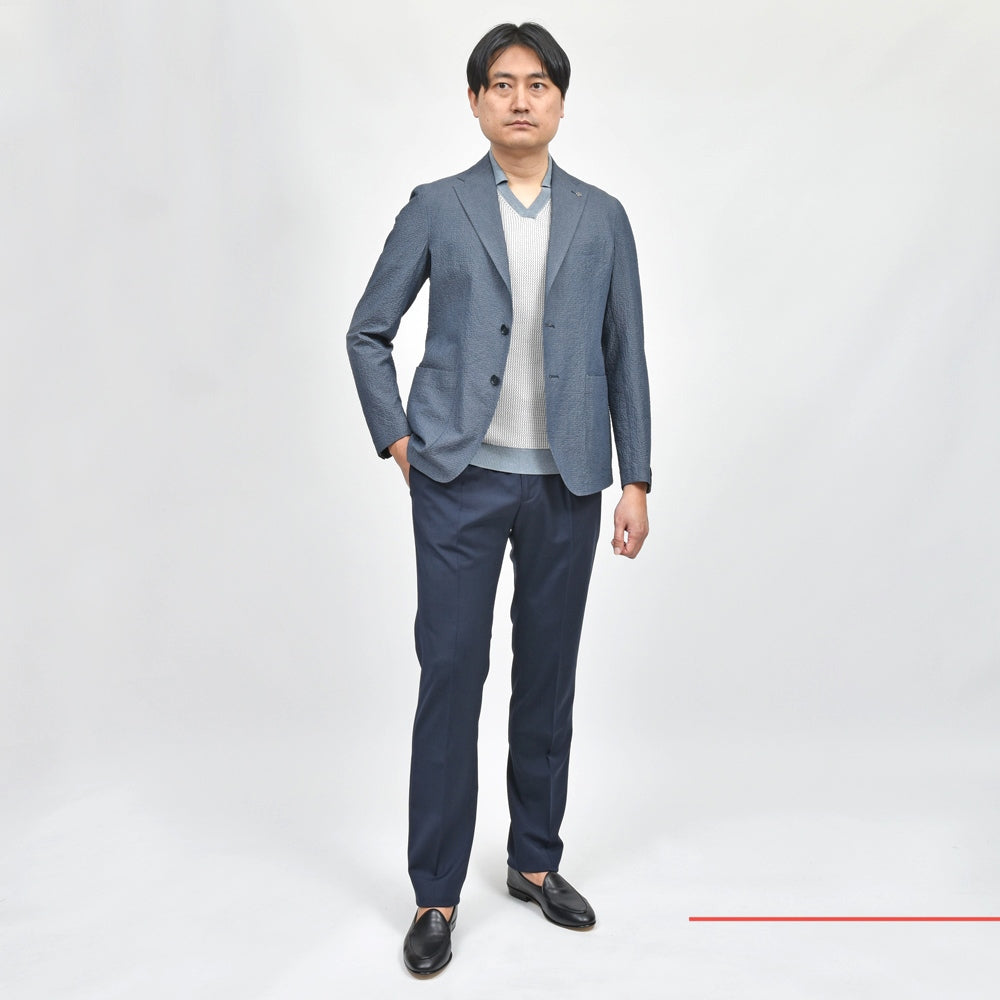 TAGLIATORE(タリアトーレ) DAKARダカール コットンストレッチシアサッカー2Bシングルジャケット 770125