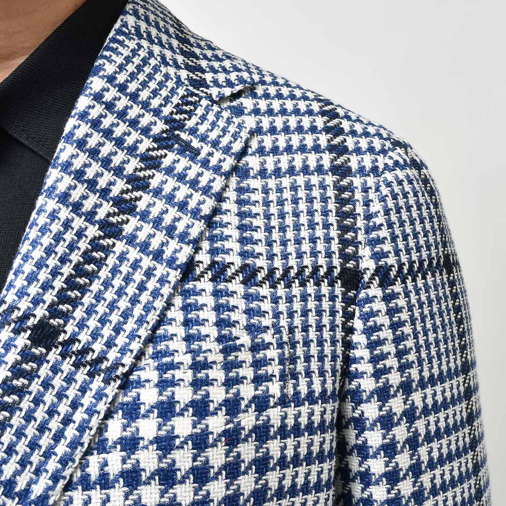 STILE LATINO スティレ ラティーノ VINCENZO シルク リネン コットン グレンチェック シングル3Bジャケット