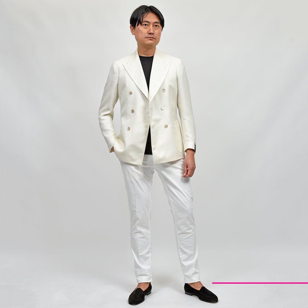 TITO ALLEGRETTO ティト アレグレット ウール シルク リネン ホップサック ダブル6Bジャケット