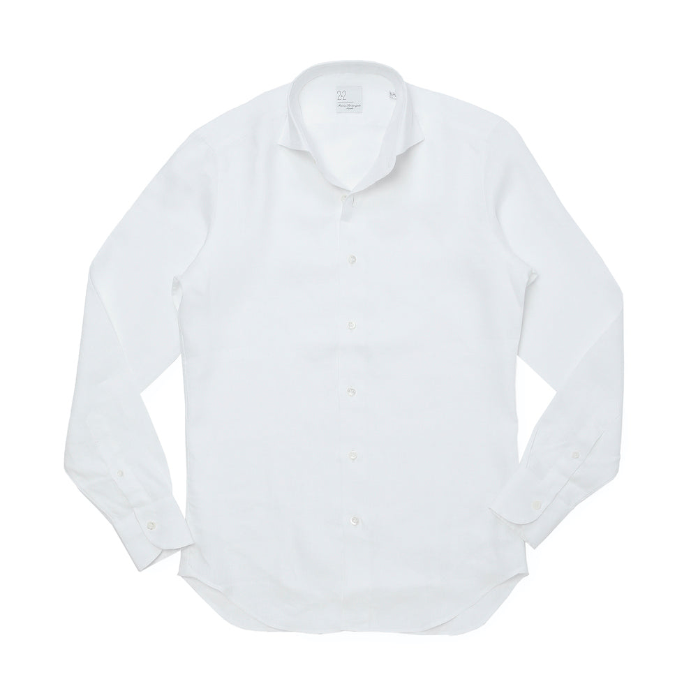 マリア・サンタンジェロ / 前身二重仕立て リネン ワンピースカラー シャツ/SLIM FIT/MARCELLO/HAWAII