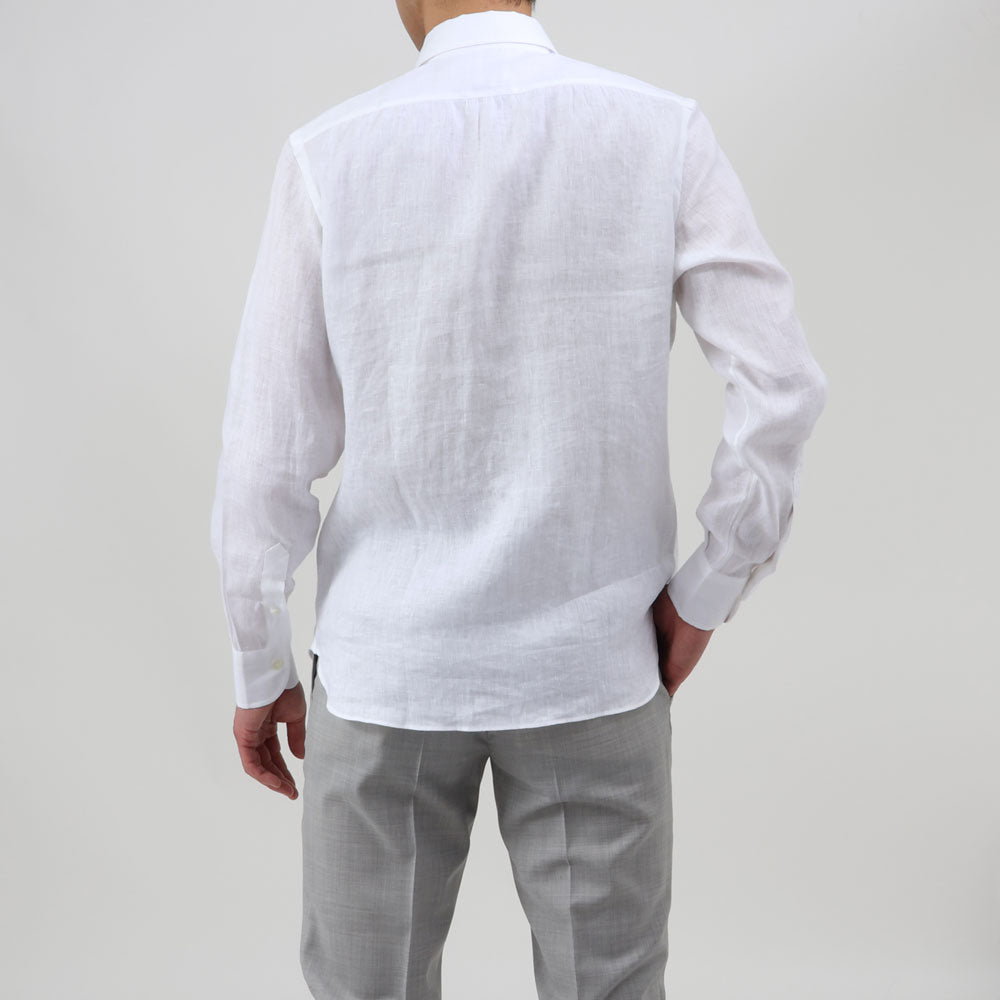 マリア・サンタンジェロ / 前身二重仕立て リネン ワンピースカラー シャツ/SLIM FIT/MARCELLO/HAWAII