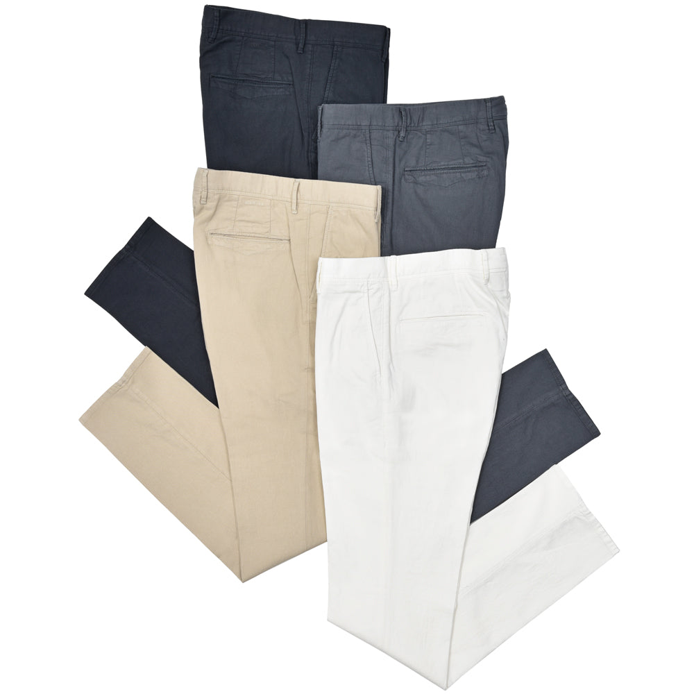 INCOTEX SLACKS(インコテックス スラックス) SLIM FIT ガーメントダイコットンリネンストレッチキャンバステーパードパンツ 470-31574(M)