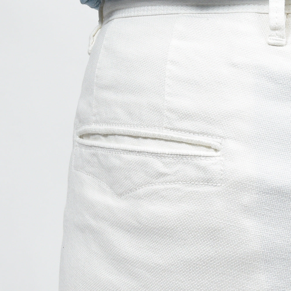INCOTEX SLACKS(インコテックス スラックス) SLIM FIT ガーメントダイコットンリネンストレッチキャンバステーパードパンツ 470-31574(M)