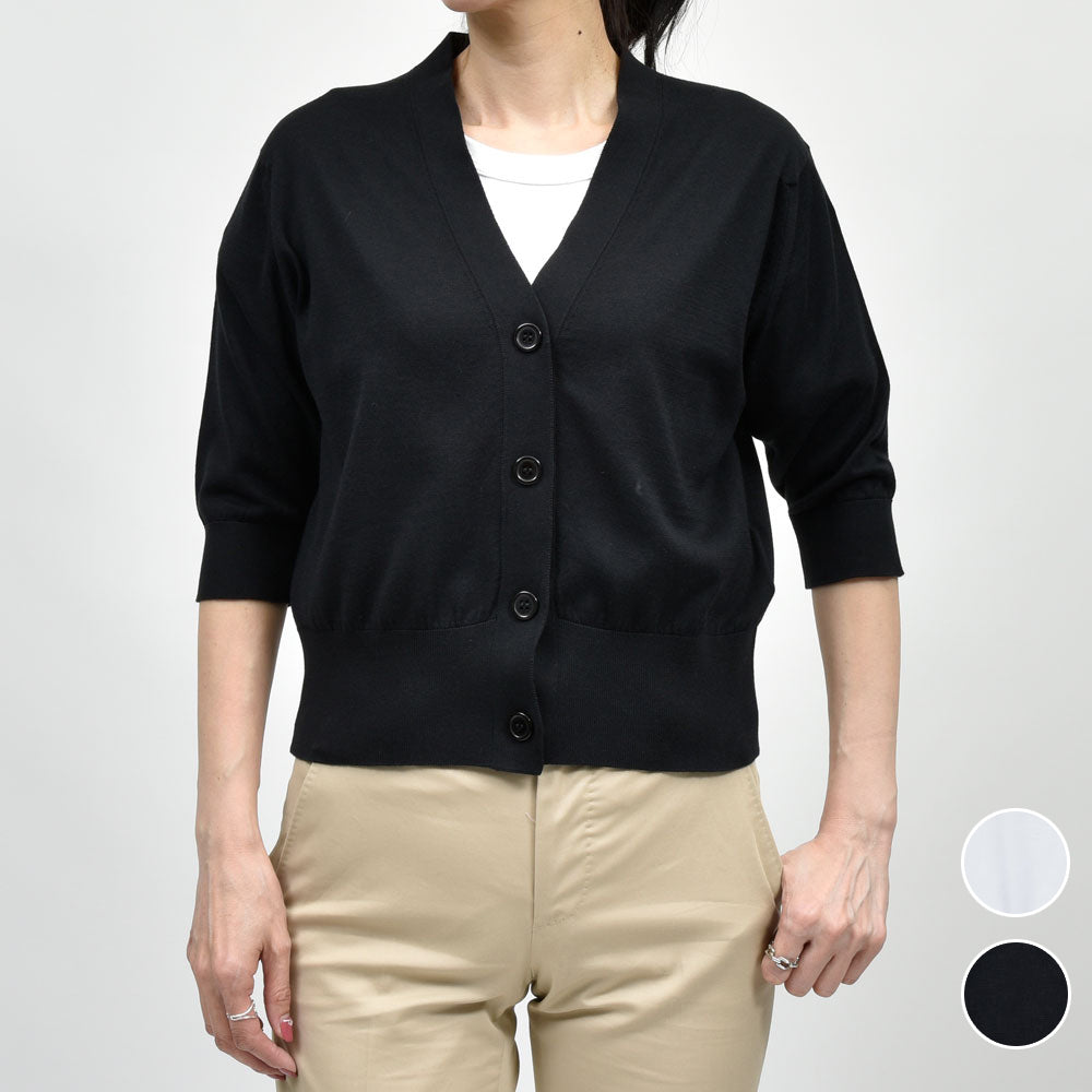 JOHN SMEDLEY(ジョンスメドレー) S4741 クロップドコットンニットカーディガン